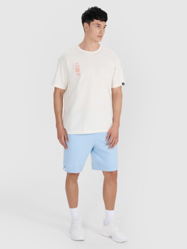 4F T-shirt oversize z nadrukiem męski - biały