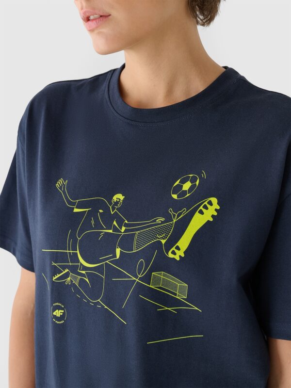 4F Koszulka oversize uniseks 4F Pomaga - granatowa