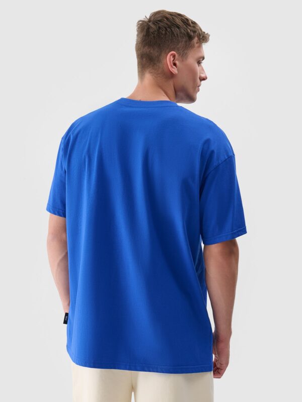 6f54328f3cf2eda77dea10c828ad0bbf506952bc 4F T-shirt regular z nadrukiem męski - niebieski