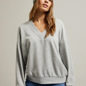 Wywijana czapka prążkowana szara