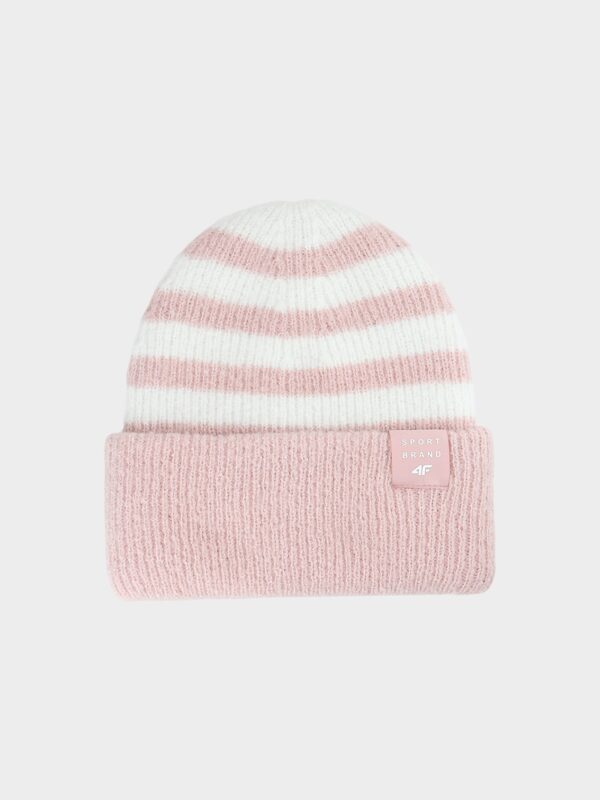 4F Czapka zimowa dziewczęca - różowa