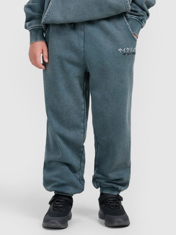 4F Spodnie dresowe joggery chłopięce - turkusowe 152 (11-12 lat)