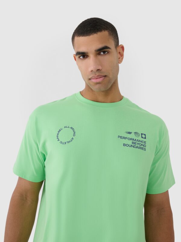 70a7ed3b741060487ffa2f8894ee6a4b855fdfe4 4F T-shirt oversize z nadrukiem męski - zielony