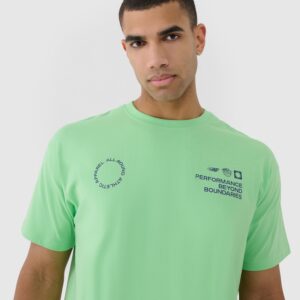 4F T-shirt oversize z nadrukiem męski - zielony