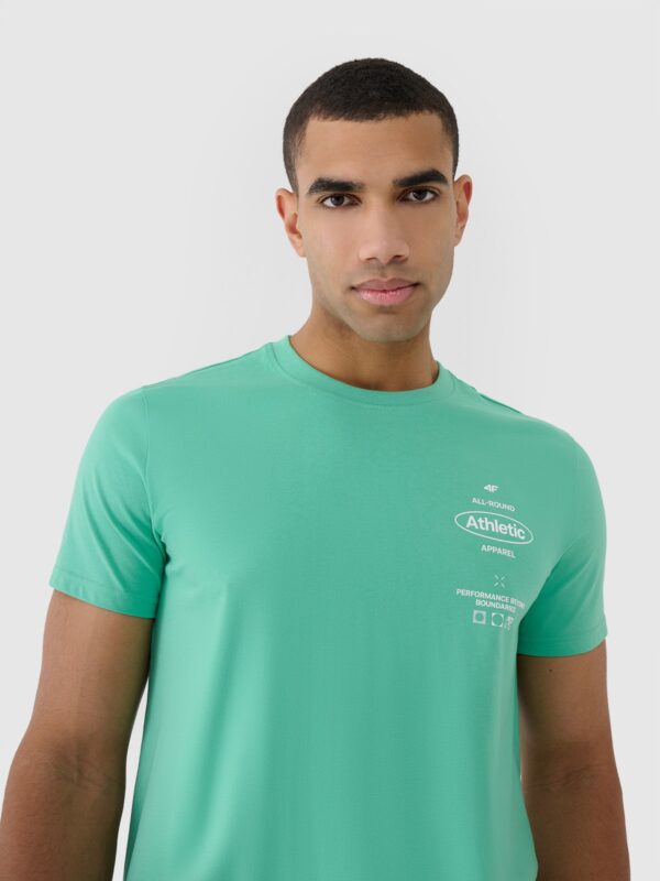 4F T-shirt regular z nadrukiem męski - zielony