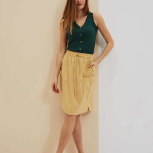 70b4db16d145705f4678100716138bb2be76443b Spódnica z kieszeniami herbaciana