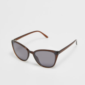 Okulary przeciwsłoneczne o kocim kształcie brązowe