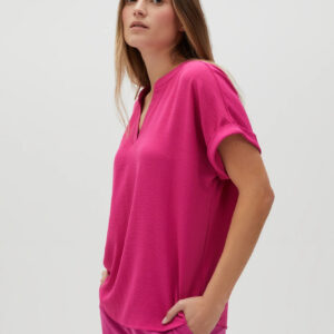 Koszula z krótkimi rękawami różowa