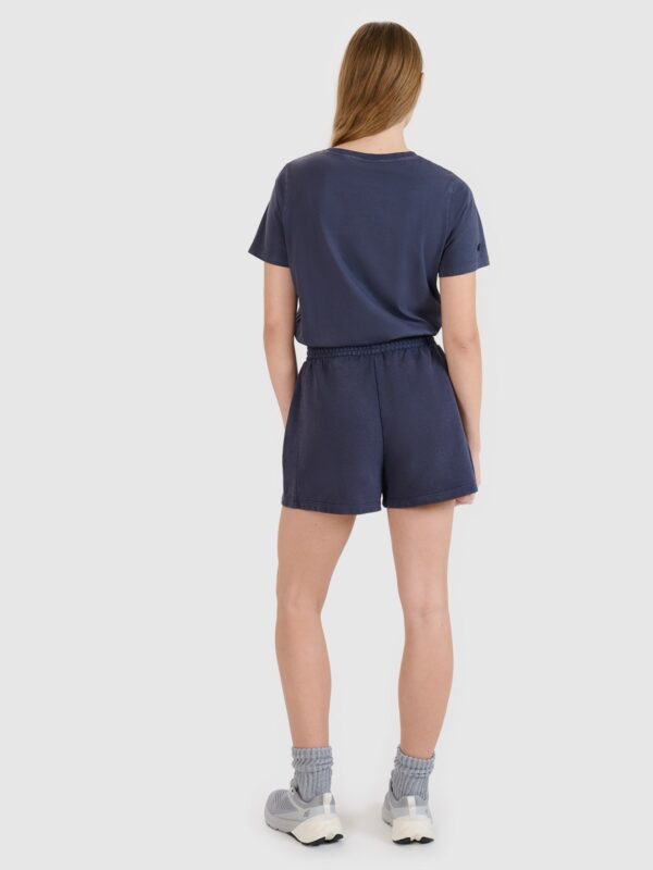 71aa23c06a18ba90758f5150e313d2b09c2d8391 4F Spodenki dresowe z efektem sprania damskie - szare