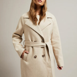 Ciepła czapka z dodatkiem wełny beżowa