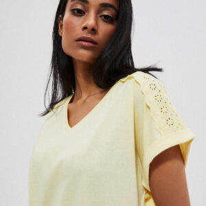 Bawełniana bluzka z wiązaniem cytrynowa