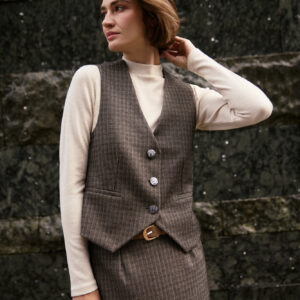 Elegancka kamizelka ciemnobeżowa