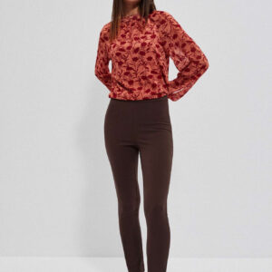 Gładkie spodnie kasztanowe