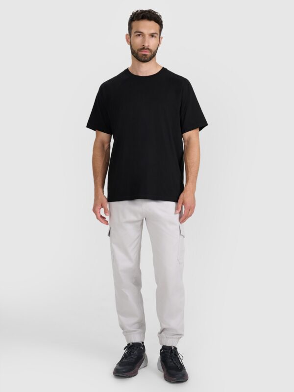 4F T-shirt oversize gładki męski - czarny