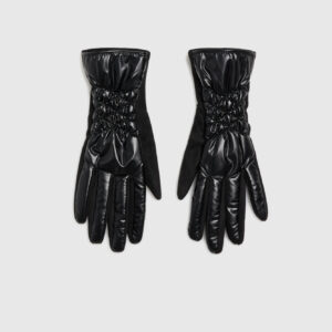 Rękawiczki z imitacji skóry czarne