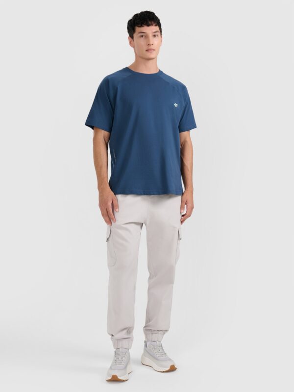 4F T-shirt oversize gładki męski - granatowy