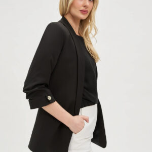 Marynarka z marszczonymi rękawami 3/4 czarna