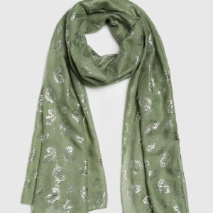 Szal z nadrukiem oliwkowy
