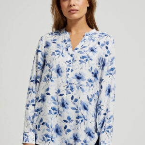 73f1605c1319fb9ff9d7251241d60f73e68da89f Koszula z nadrukiem kwiatów i długimi rękawami biała