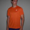 4F Koszulka do biegania regular szybkoschnąca męska - pomarańczowa