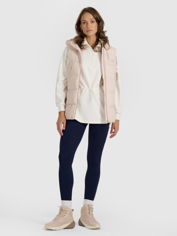 4F Bezrękawnik puchowy z wypełnieniem syntetycznym damski - beżowy