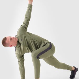 4F Spodnie treningowe szybkoschnące męskie - oliwkowe