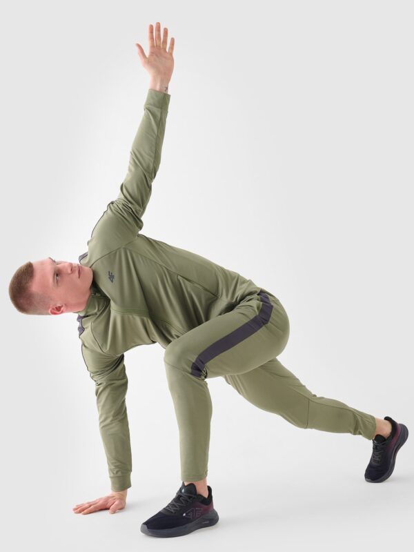 4F Spodnie treningowe szybkoschnące męskie - oliwkowe