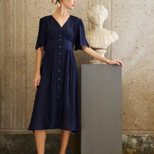 Sukienka z wiskozy granatowa