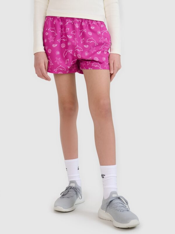 761378186c9cfd9037a3606b427ad8d979e9cc8b 4F Spodenki plażowe boardshorty dziewczęce - multikolor 158/164 (12-14 lat)