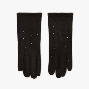 7666d1f1e4b46dddad73e91289a2462113bdbf52 Rękawiczki z dżetami zamszowe czarne