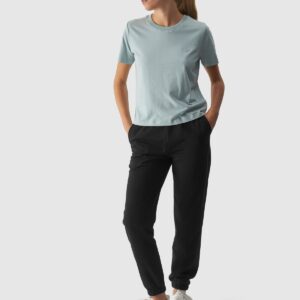 4F T-shirt regular gładki damski - turkusowy