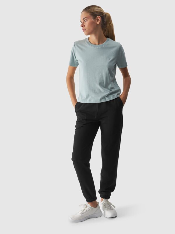 4F T-shirt regular gładki damski - turkusowy