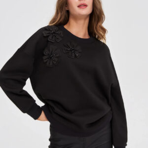 Bluza z aplikacją czarna