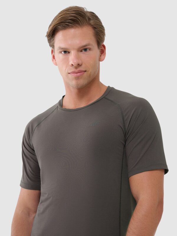 4F Koszulka treningowa szybkoschnąca męska - brązowa