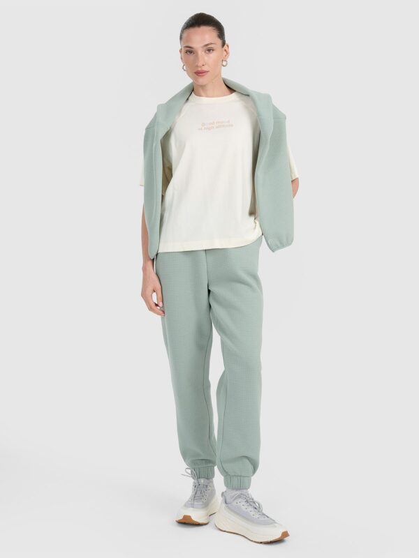 4F T-shirt oversize z nadrukiem damski - biały