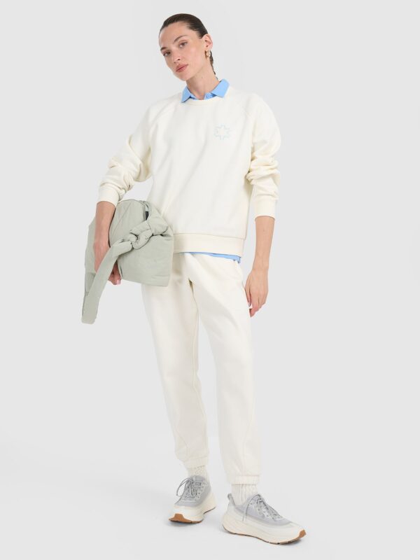 4F Bluza dresowa nierozpinana bez kaptura damska - biała