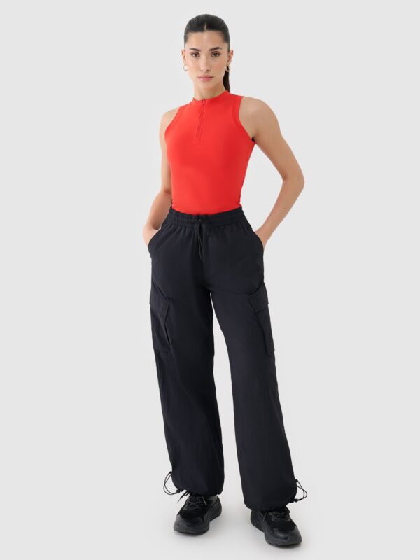 4F Crop-top slim damski - czerwony