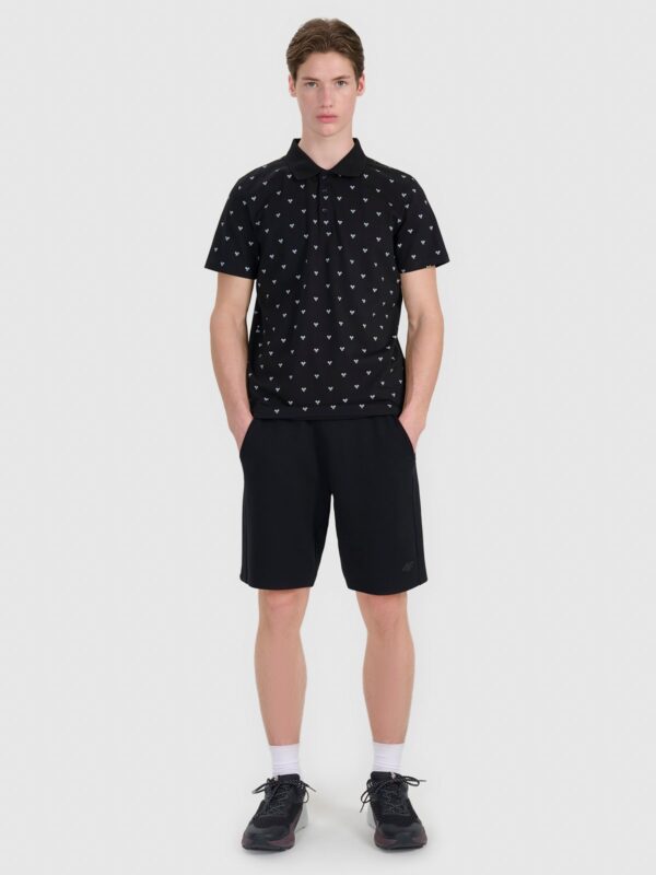 4F Koszulka polo regular męska - czarna