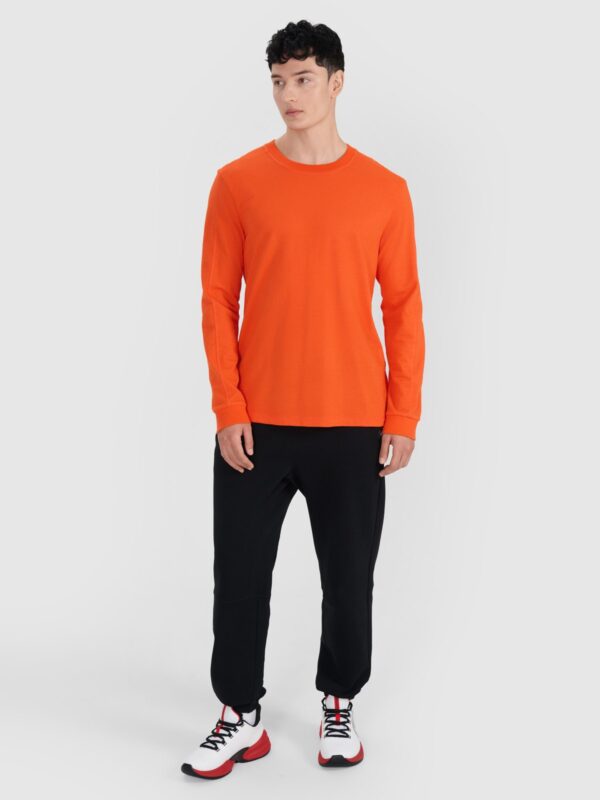 4F Longsleeve oversize gładki męski - pomarańczowy