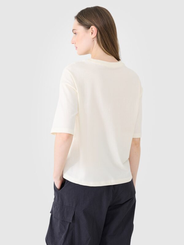 4F T-shirt oversize z nadrukiem damski - biały