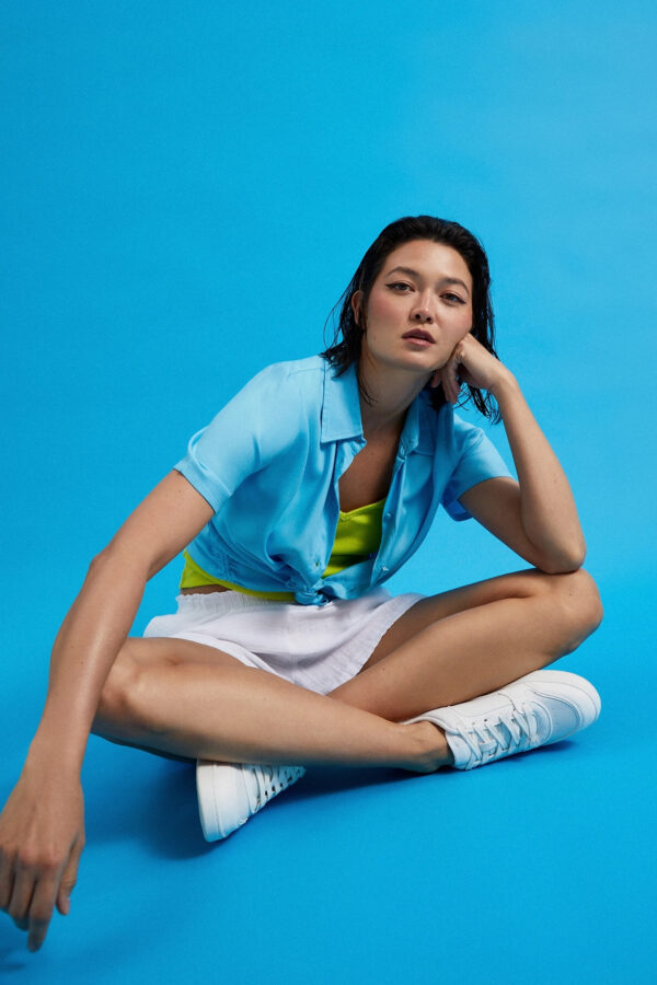 78ccaddf6e338fddc6299cb68fb575b6b7ee9b14 Koszula z krótkimi rękawami turkusowa