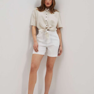 Szorty z wysokim stanem białe