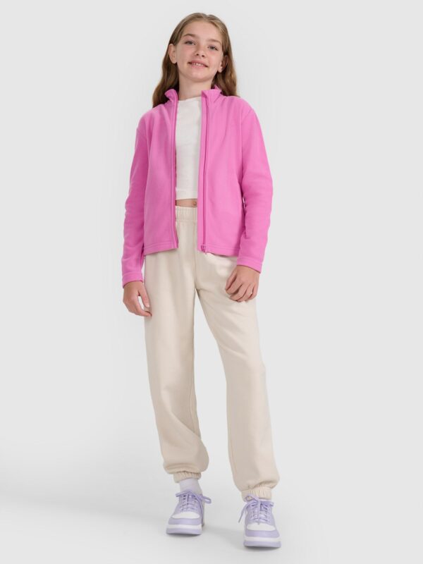 4F Polar ze stójką slim dziewczęcy - różowy 140 (9-10 lat)