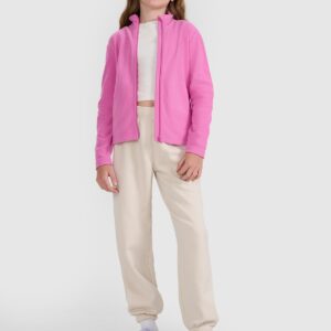 4F Polar ze stójką slim dziewczęcy - różowy 140 (9-10 lat)