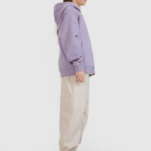 4F Spodnie casual joggery z szerokimi nogawkami dziewczęce - beżowe 128 (7-8 lat)