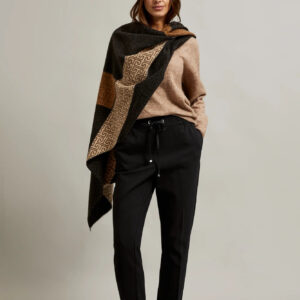 Szalik w geometryczny wzór brązowy