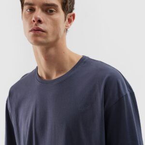 4F T-shirt oversize gładki uniseks - granatowy
