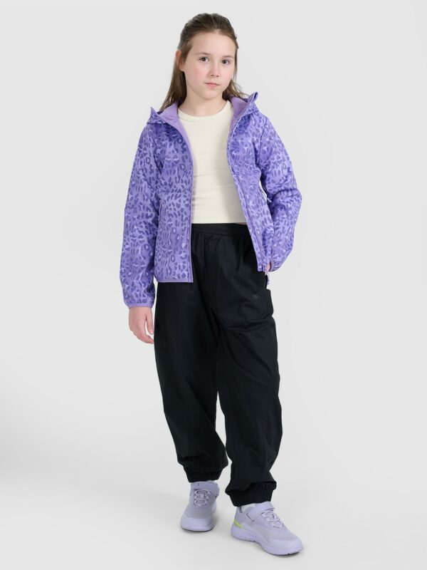 79bc2ee484a8e8ed64cd63fa7f81439b4190d14a 4F Kurtka softshell wiatroodporna membrana 5000 dziewczęca - multikolor 134 (8-9 lat)