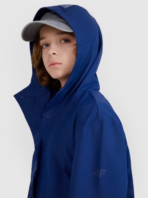 4F Kurtka przejściowa przeciwdeszczowa z gumową powłoką dziecięca - granatowa 128 (7-8 lat)
