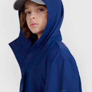 4F Kurtka przejściowa przeciwdeszczowa z gumową powłoką dziecięca - granatowa 128 (7-8 lat)